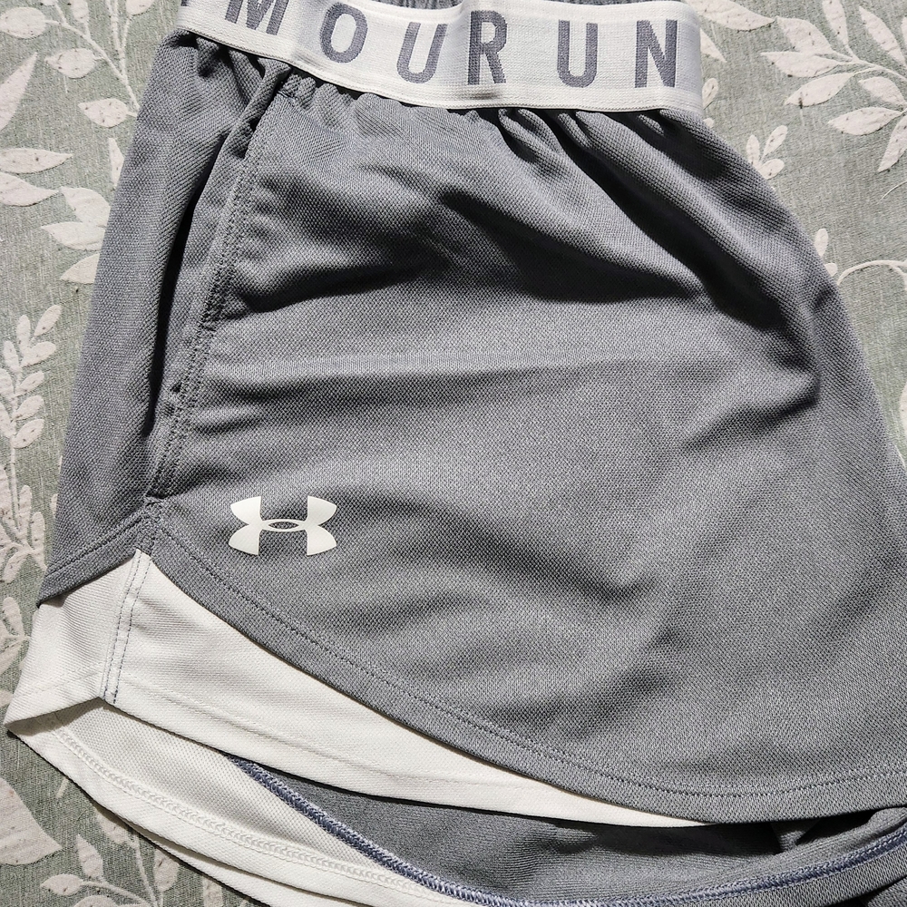 Under Armour Gray and White Athletic Shorts